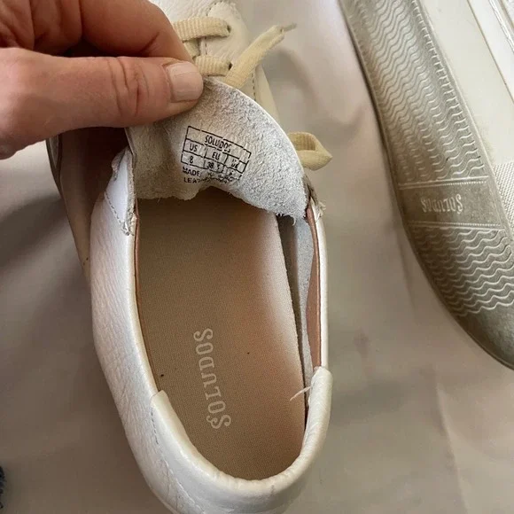 Soludos Ibiza Platform Leather Sneakers Size 8 Oasis White Casual Comfortable - Picture 13 of 14